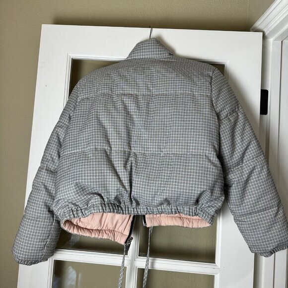REVERSIBLE American Eagle Cropped Puffer Coat Jacket Size Small - Picture 7 of 14